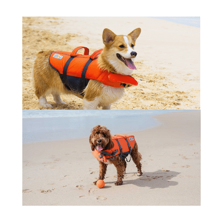 Outward Hound Granby Splash Orange Dog Life Jacket, Large